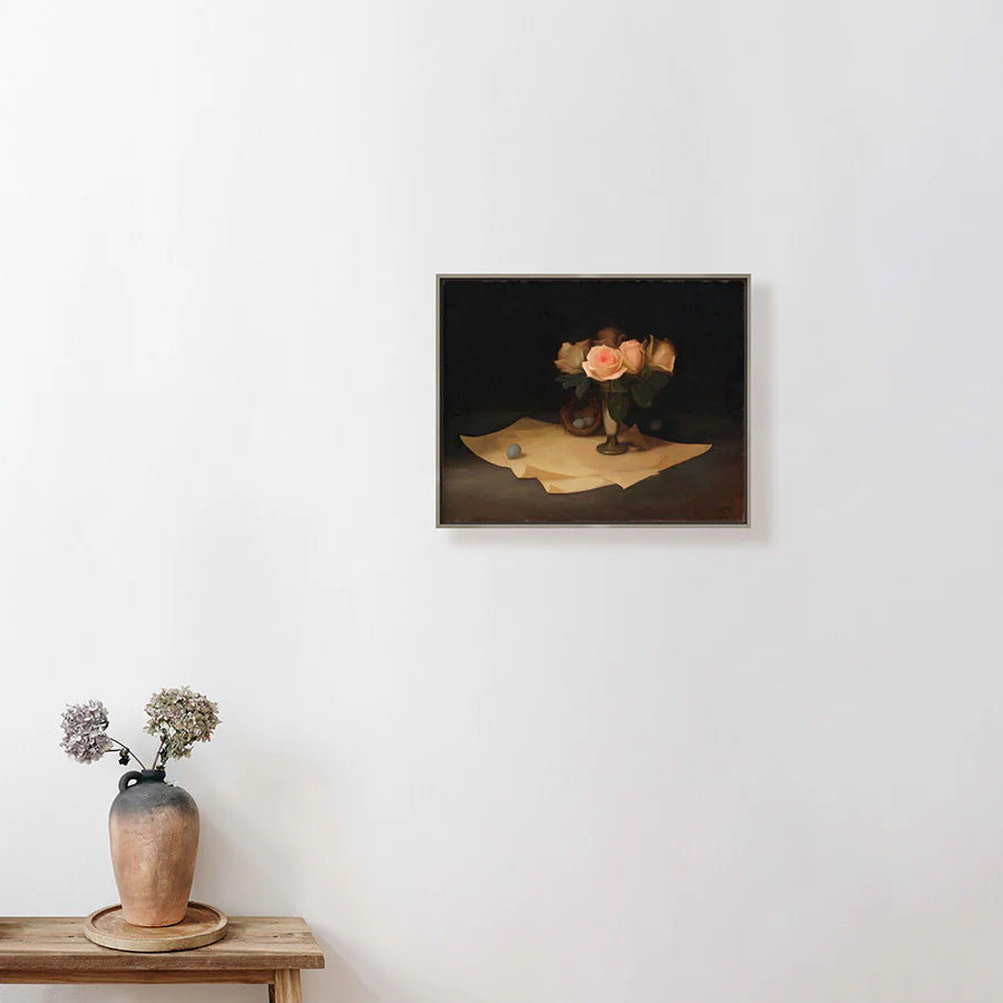 Golden Stillness” – Handmade Vanitas-Inspired Painting