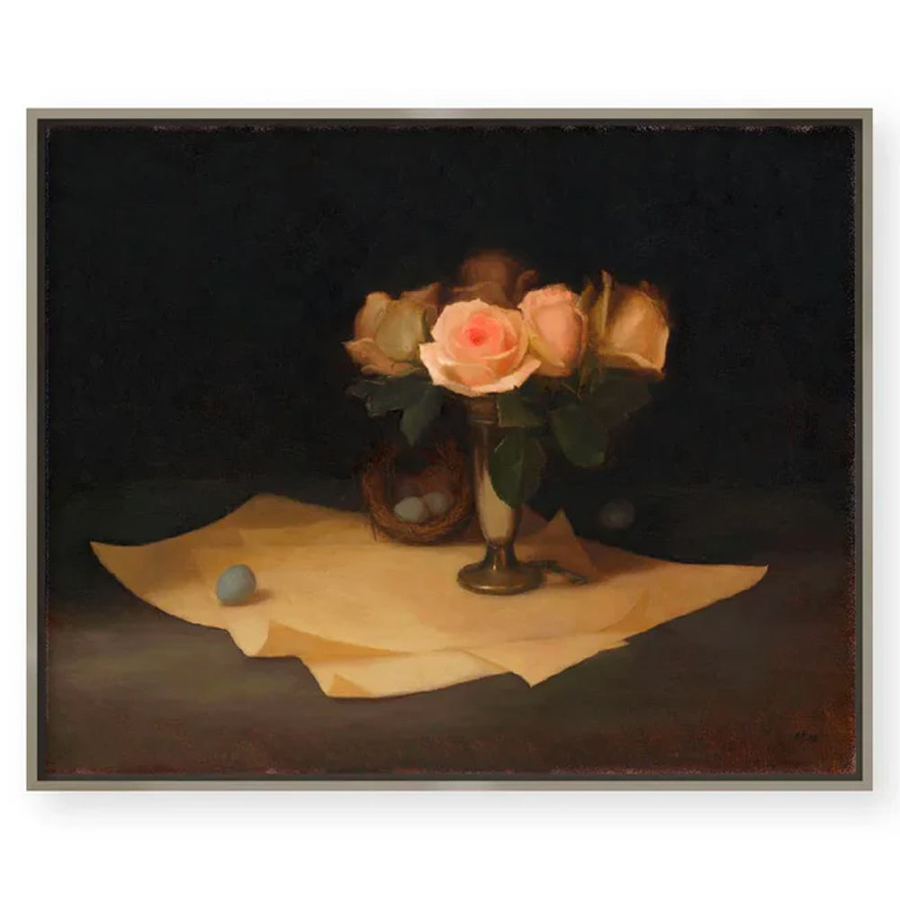 Golden Stillness” – Handmade Vanitas-Inspired Painting