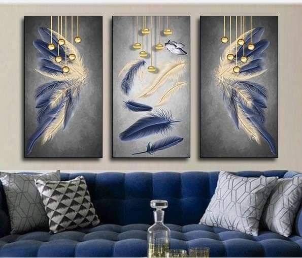 Celestial Feathers | Print on Canvas Set