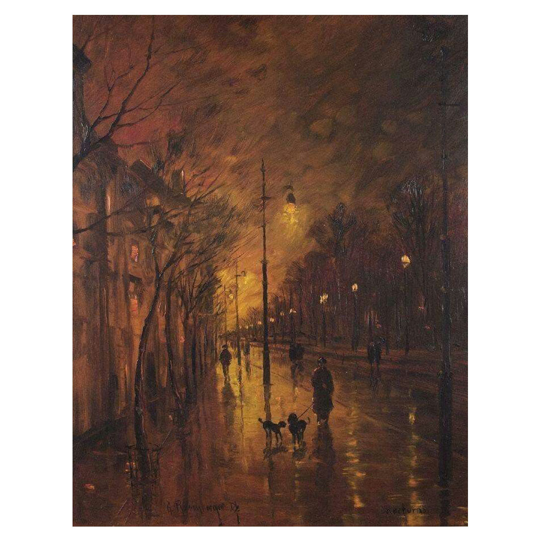 Evening Glow on Rain-Soaked Streets